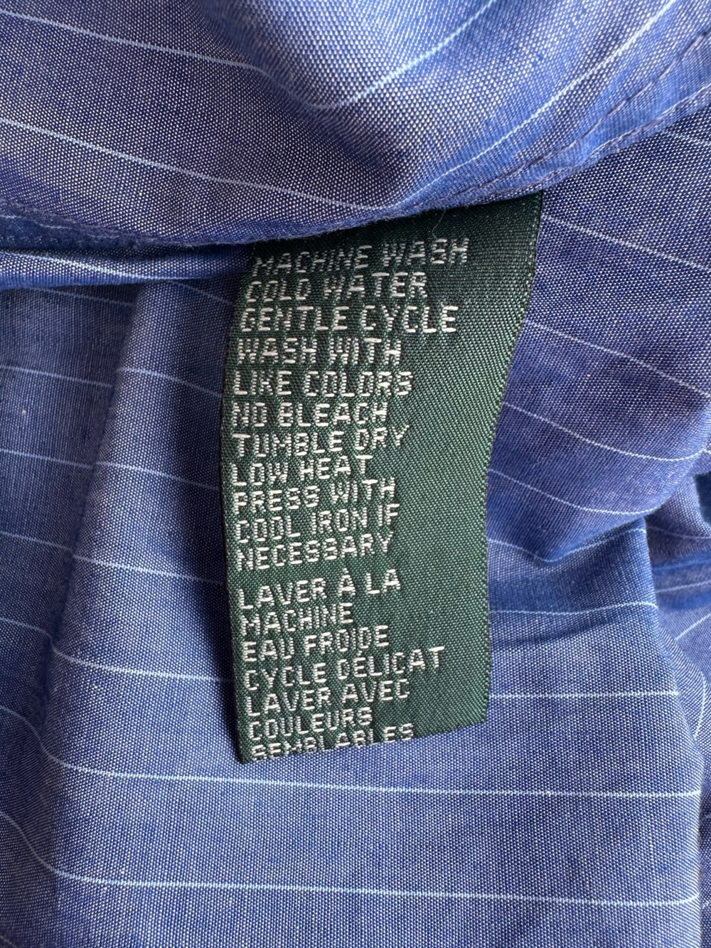 Ralph Lauren 100% Cotton Women’s Blue and White Striped Button-Down Shirt - Picture 7 of 8